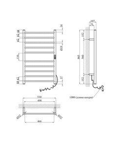 Полотенцесушитель электрический Kroner KRP Hitze-Stets SCH8753-10T, фото  | SNABZHENIE.com.ua
