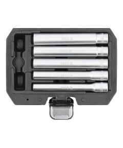 Головки торцеві YATO дуже довгі, з квадратами 1/4" і 3/8", М= 8, 10, 12, 13, 14 мм, L= 120 мм, 6 еле, фото  | SNABZHENIE.com.ua