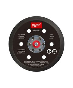 Подошва шлифовальная MILWAUKEE FROSBPHP150, Ø150мм, 6 отв. для M12 FROS (жесткая з PSA), фото  | SNABZHENIE.com.ua