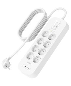 Подовжувач-фільтр мережевий Belkin 8хТип F, 3x1.5мм кв, 16А, USB-C/USB-C 30Вт, з захистом від перенапруги, 2м, білий, фото  | SNABZHENIE.com.ua