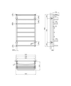 Полотенцесушитель водяной Kroner KRP Stern WT900x500-8, фото  | SNABZHENIE.com.ua