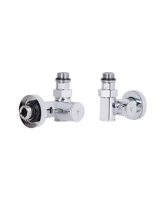 Комплект кранов Thermo Alliance Standart 1/2", хром,  для полотенцесушителя угловой SF395W15HE, фото  | SNABZHENIE.com.ua