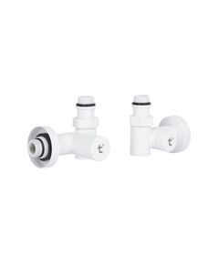 Комплект кранов Thermo Alliance Standart 1/2" белый, для полотенцесушителя угловой SF395W15HEW, фото  | SNABZHENIE.com.ua