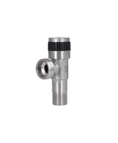 Кран угловой Thermo Alliance Standart 1/2"Нх3/4"Н нерж., с керам. буксой TAS345W1520SS, фото  | SNABZHENIE.com.ua