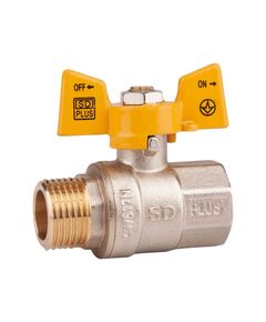 Кран шаровой SD Plus 1/2" ВН для газа (бабочка) SD607NG15PN40, фото  | SNABZHENIE.com.ua