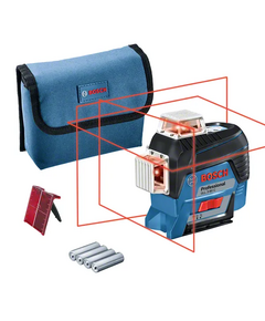 Нівелір лазерний Bosch Professional GLL3-80C, до 30м, з приймачем 120м, ±0.2мм/м, 4AAx1.5В, IP54, чохол, мішень, 0.9кг, фото  | SNABZHENIE.com.ua