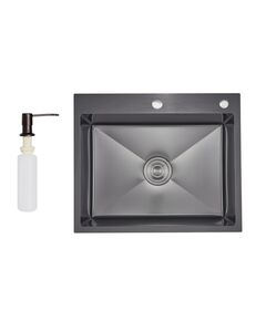 Lidz Handmade H6050HB Мойка для кухни интегрированная Decor Black PVD Honeycomb 2,5/0,5 мм LDH6050BDECPVD48371, фото  | SNABZHENIE.com.ua