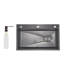Lidz Handmade H7545B Мойка для кухни интегрированная Decor Black PVD Honeycomb 3,0/1,0 мм LDH7545BDECPVD48373, фото  | SNABZHENIE.com.ua
