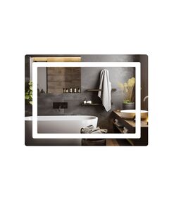 Зеркало Lidz Kubis (KU2) 800х600 с LED-подсветкой Touch, с антизапотеванием, с диммером, рег. яркости LD78LF9048060, фото  | SNABZHENIE.com.ua