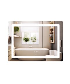 Зеркало Lidz Kubis (KU2) 900х700 с LED-подсветкой Touch, с антизапотеванием, с диммером, рег. яркости LD78LF90448452, фото  | SNABZHENIE.com.ua