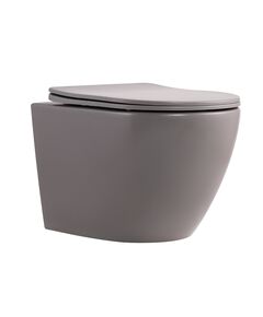 Унитаз подвесной Robin Ultra Quiet 490×365×325 мм, Stone Grey, с сиденьем Slim Duroplast / Soft-close / Quick Release QT13332381АSSG Qtap, фото  | SNABZHENIE.com.ua