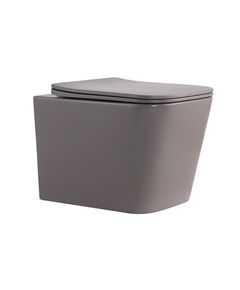 Унитаз подвесной Tern Ultra Quiet 490×365×325 мм, Stone Grey, с сиденьем Slim Duroplast / Soft-close / Quick Release QT17332303ASSG Qtap, фото  | SNABZHENIE.com.ua