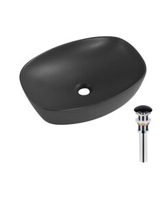 Раковина накладная Qtap Robin 500х380х140 мм, Anthracite, прямоугольная, с донным клапаном QT04116302AN, фото  | SNABZHENIE.com.ua