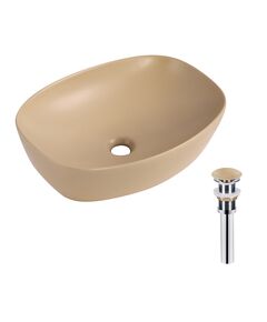 Раковина накладная Qtap Robin 500х380х140 мм, Beige, прямоугольная, с донным клапаном QT04116302SB, фото  | SNABZHENIE.com.ua