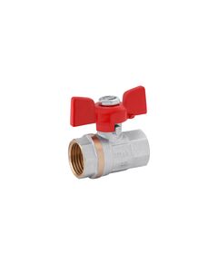 Кран шаровой Karro Standart 1/2 ВВ PN30, никелированный, бабочка, фото  | SNABZHENIE.com.ua