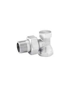 Кран радіаторний нижній кутовий Karro 1/2 ВН, нікельований KR-304, фото  | SNABZHENIE.com.ua