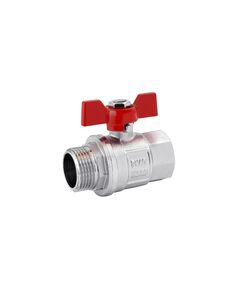 Кран шаровий Karro Standart+ 1/2 ВН PN40 бабочка, нікельований, фото  | SNABZHENIE.com.ua