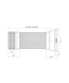 Гофра для унітаза ANIplast D-110 мм, 230-500 мм, армована К928, фото  | SNABZHENIE.com.ua