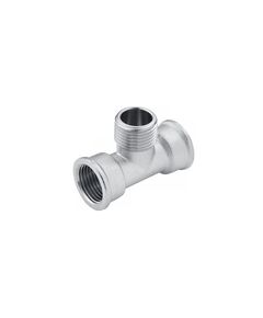 Тройник Karro 1/2 ВНВ нікельований KR-3213 для водопостачання, фото  | SNABZHENIE.com.ua