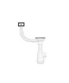 Сифон ANIplast 3 1/2''х40 мм для кухонної мийки з прямокутним переливом, фото  | SNABZHENIE.com.ua