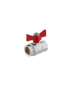 Кран шаровий STA Premium 1/2 ВВ PN40 бабочка, нікельований, фото  | SNABZHENIE.com.ua