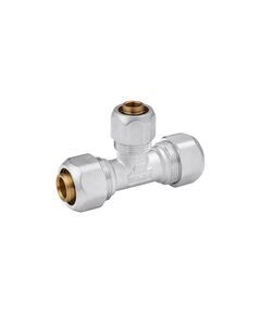 Тройник металлопластиковий Karro 20x16x20 мм, нікельований, фото  | SNABZHENIE.com.ua