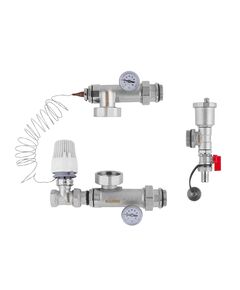 Коллекторная группа Karro 3/4 с термостатическим краном KR-88000, никель, фото  | SNABZHENIE.com.ua