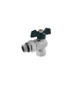 Кран-американка кутовий STA LB 1/2 ВН PN40, зелена бабочка, нікельований, фото  | SNABZHENIE.com.ua