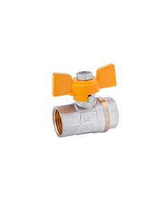 Кран шаровой газовый Karro Standart 1/2 ВВ PN30 с желтой бабочкой, фото  | SNABZHENIE.com.ua