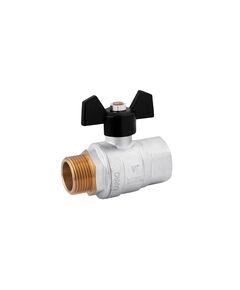 Кран шаровой Karro Perfect 1 ВН PN40, бабочка, никелированный, фото  | SNABZHENIE.com.ua