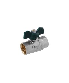 Кран шаровий STA LB 3/4 ВВ PN40 з зеленою бабочкою, никельований, фото  | SNABZHENIE.com.ua