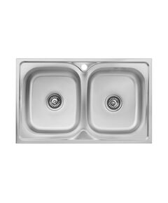 Кухонна мийка Kroner KRP Satin 5080Z (0,8 мм) - накладна модель, фото  | SNABZHENIE.com.ua