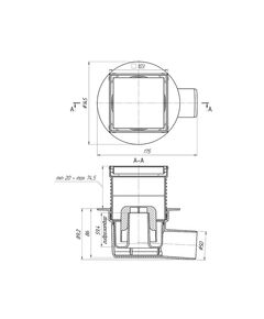 Трап ANIplast 50 мм горизонтальний, решітка 10х10 см, нержавіюча ТА5802EU, фото  | SNABZHENIE.com.ua