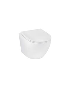 Унитаз Kroner Harz WHI493736 RIMLESS с сиденьем Slim Duroplast, Soft-close, фото  | SNABZHENIE.com.ua