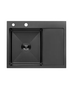 Кухонна мийка Kroner KRP Schwarze 6350LHM PVD (3,0/1,0 мм), фото  | SNABZHENIE.com.ua