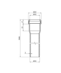 Труба для внутренней канализации Rozma 32х3000 мм, фото  | SNABZHENIE.com.ua