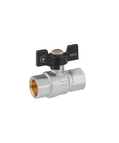 Шаровой кран WaGa 1/2 ВВ PN40 с бабочкой, никелированный, фото  | SNABZHENIE.com.ua