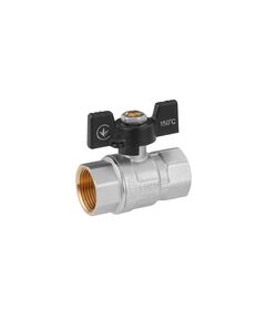 Кран шаровий WaGa 3/4 ВВ PN40 з бабочкою, нікельований, фото  | SNABZHENIE.com.ua