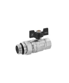 Кран американка шаровой WaGa 3/4 PN40 с бабочкой, никелевый, фото  | SNABZHENIE.com.ua