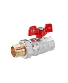 Кран-американка шаровой WaGa 3/4 PN40 бабочка никелированный, фото  | SNABZHENIE.com.ua