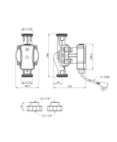 Насос циркуляционный Pumpman GRC25/7/180 Нmax 7м Qmax 3,48куб.м P 52 Вт, фото  | SNABZHENIE.com.ua