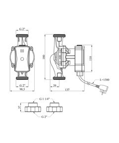 Насос циркуляционный Pumpman GRC32/7/180 Нmax 7м Qmax 3,6куб.м P 52 Вт, фото  | SNABZHENIE.com.ua