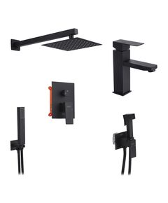 Набор 3 в 1 душевая система Kroner Edelstahl Kubus-SCH082 + смеситель Edelstahl Kubus-SCH010 + смеситель Edelstahl Kubus-SCH053, фото  | SNABZHENIE.com.ua