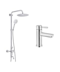 Набор 2 в 1 душевая система Kroner Edelstahl Klassisch-ESG063 + смеситель Edelstahl Klassisch-ESG010, фото  | SNABZHENIE.com.ua