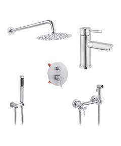 Набор 3 в 1 душевая система Kroner Edelstahl Klassisch-ESG082 + смеситель Edelstahl Klassisch-ESG010 + смеситель Edelstahl Klassisch -ESG052, фото  | SNABZHENIE.com.ua