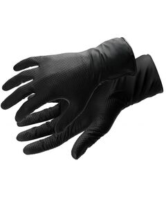 WUSSOW одноразові нітрилові рукавички з алмазною текстурою чорні  S (HT5K774-S), фото  | SNABZHENIE.com.ua