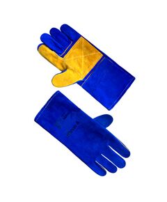 Рукавиця Крага на підкладці сині з жовтим надолонником довга (KV69677) р.11  12 (69771), фото  | SNABZHENIE.com.ua