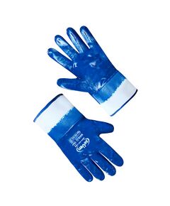 Рукавички трикотажні з нітриловим покриттям жорсткий манжет сині р.10  10 (69220), фото  | SNABZHENIE.com.ua