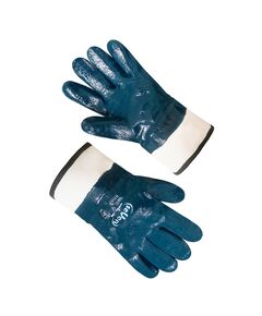Рукавички трикотажні з нітриловим покриттям жорсткий манжет сині  р.10  10 (69433), фото  | SNABZHENIE.com.ua