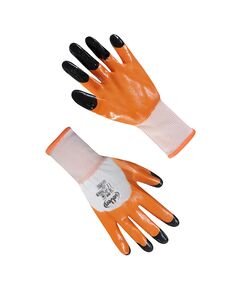 Рукавички синтетичні білі з помаранчево-чорним нітриловим покритям 3/4 69524 "б"  р.10  09 (69524), фото  | SNABZHENIE.com.ua